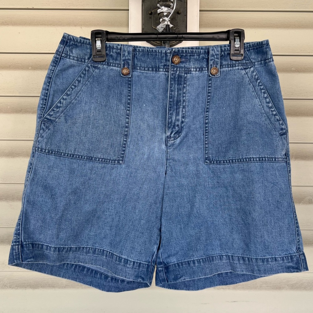 Orvis Denim Shorts Womens Size 12 High Rise 100% Cotton